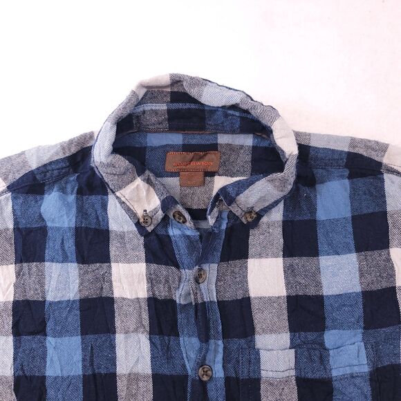 Northwest Territory Gingham Flannel Long Sleeve Button Shirt Mens Size S Blue - Picture 1 of 10
